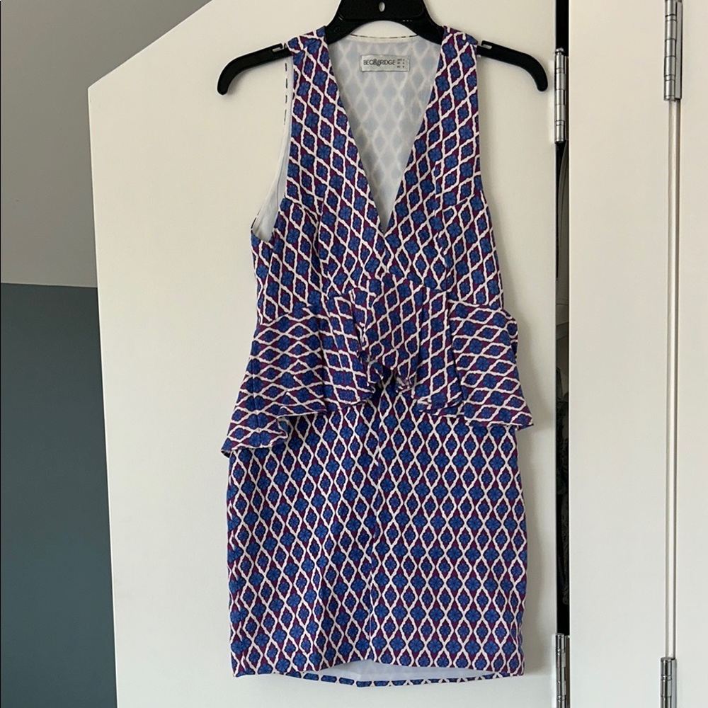 Bec & Bridge Purple and White Peplum Tank Top